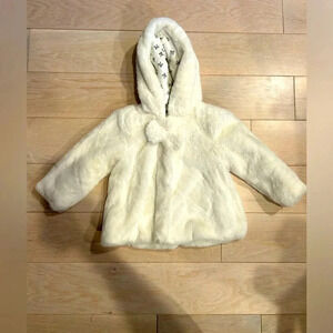 Little me faux fur bow detail‎ coat